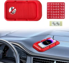 Lecctso Car Dashboard Cell Phone Holder, Silicone Anti-Slip Red no smoking 