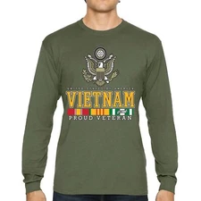 Vietnam War Proud Veteran Long Sleeve T-shirt American Army Vet DD 214 Patriot