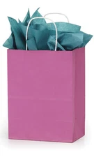 Paper Bags Hot Pink Magenta 100 Retail Merchandise Shopping 8 ¼” x 4 ¾” x 10 ½”