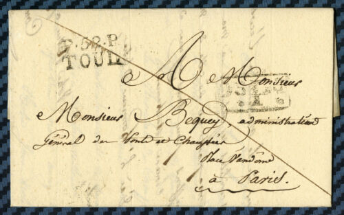 Lettre de TOUL (Meurthe) pour PARIS - 1821 / cote 70€ - ind.10 Pothion - Bild 1 von 5