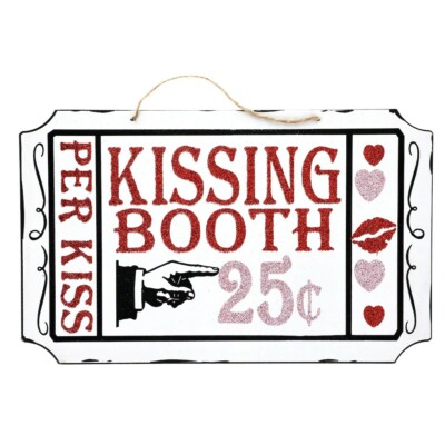 Kissing Booth Sign Valentine's Day Outdoor Indoor Wood Plaque 13 x  8.25 | eBay