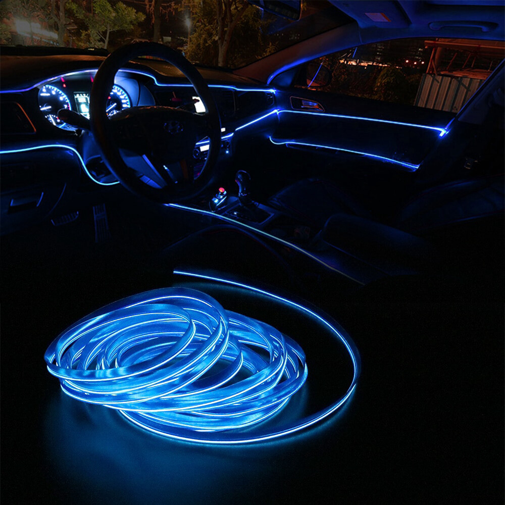6.6FT Auto Interior Car Atmosphere Strip Wire Light LED Decor Lamp Accessories