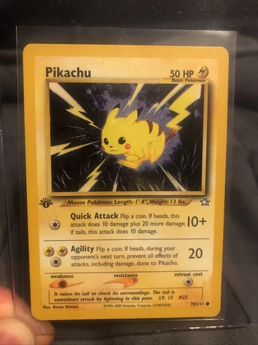 Pokémon Pikachu 70/111 1st Edition Neo Genesis LP *FREE SHIPPING*