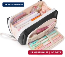Big Capacity Pencil Case, Extra Large Pencil Pouch with Zipper Pocket Wide Ope