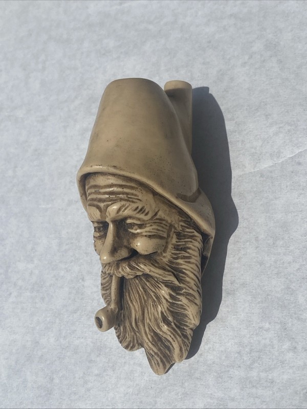 vintage meerschaum tobacco pipe Bearded Fisherman Missing Stem