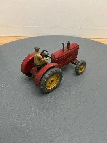 VINTAGE DINKY TOYS DIE-CAST RED MASSEY HARRIS TRACTOR WITH DRIVER