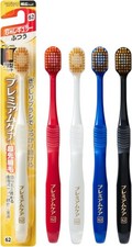 Premium Japanese Toothbrush 3 Pack 6Row Thin Wide Head Made in Japan Mixed Color