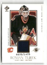 2003 Pacific Private Stock Game Worn Jersey Card ~ Roman Turek #107 SP /1475