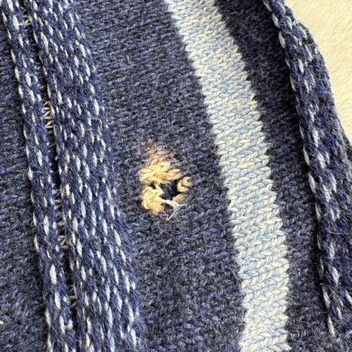 American Eagle Mens Blue Striped Baja Hoodie Knit Cotton Sweater Size M YEAR2014 image 14