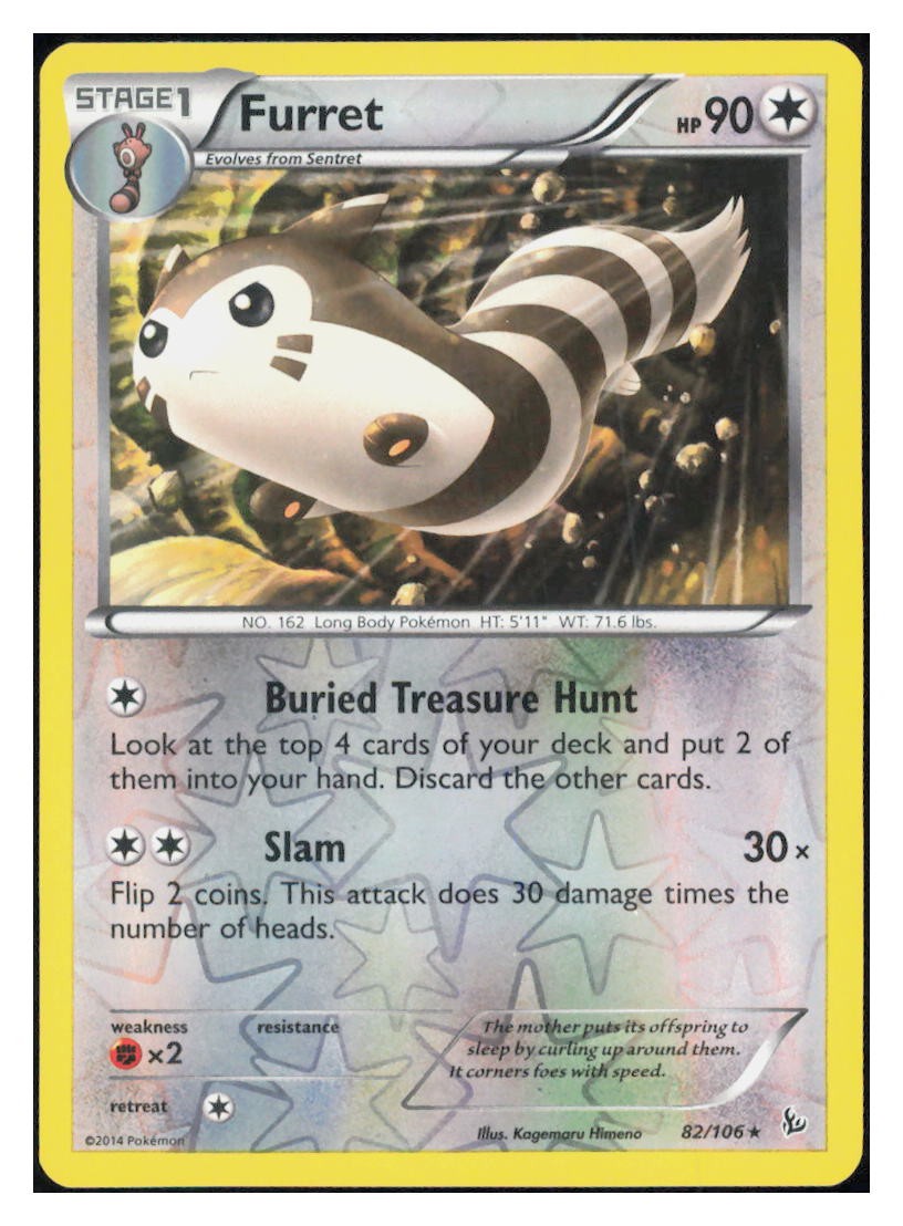 Furret Reverse Holo Rare XY - Flashfire 82/106 LP A008