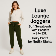 Women  s Luxe Lounge Joggers, Soft Sweatpants with Pockets   S to 3XL Cozy Pants