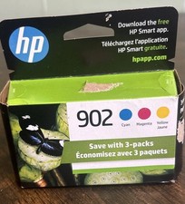New Genuine HP 902 Cyan Magenta Yellow 3PK Ink Cartridges OfficeJet Pro 6961