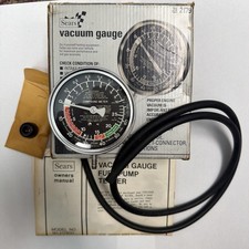 Sears Vintage Vacuum Gauge 2179 Made In Usa Looks Unused W Orig Receipt
