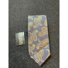 Jos. A. Bank Signature Gold Collection Silk Paisley Tie Blue Gold SJ4771-5 NEW