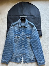 HALF-PRICE unisex BALENCIAGA 'BB  MONOGRAM Logo JACKET in ITALIAN DENIM Size XS