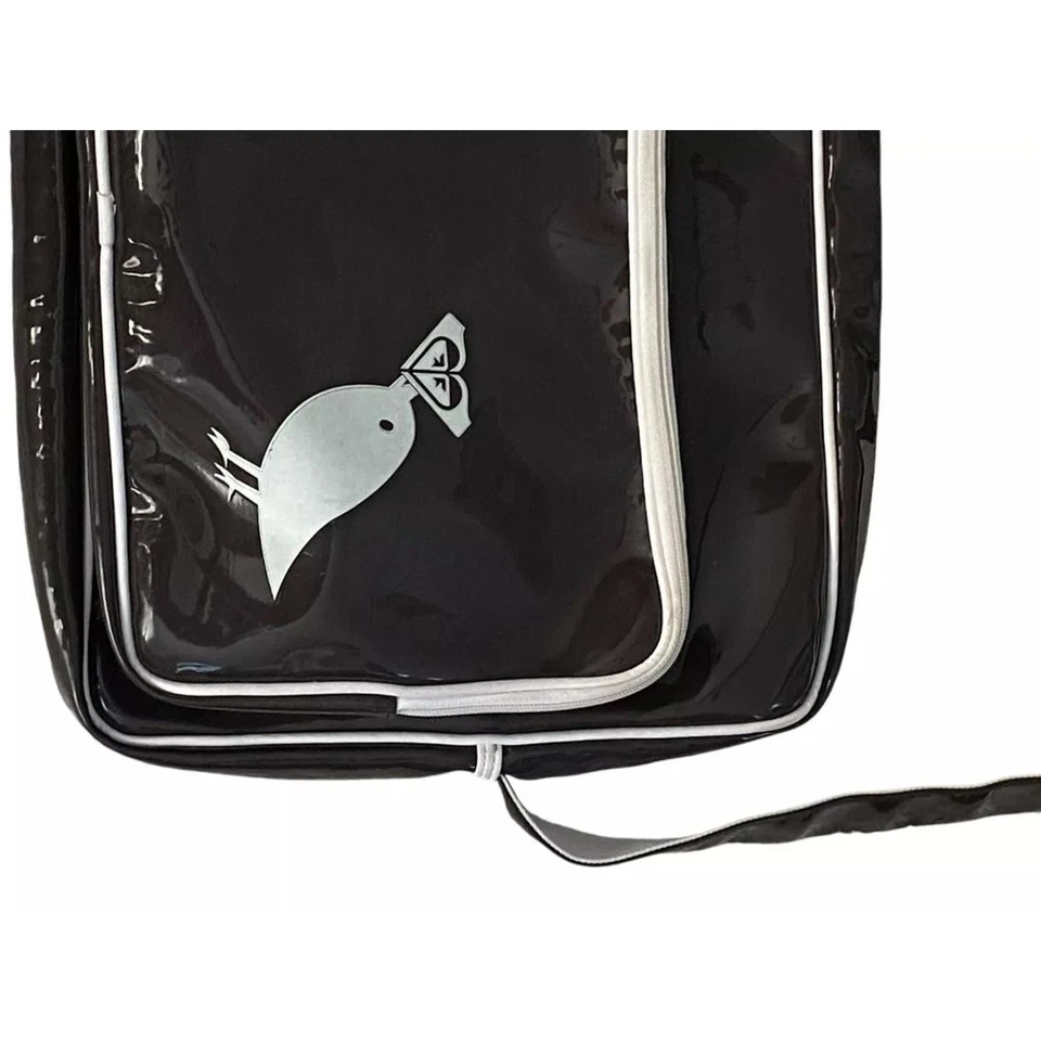 Bolsa de Viaje Roxy Patente Vinilo Computadora Años 90 Y2K Edición Limitada Marrón Blanco Foto 2 de 4