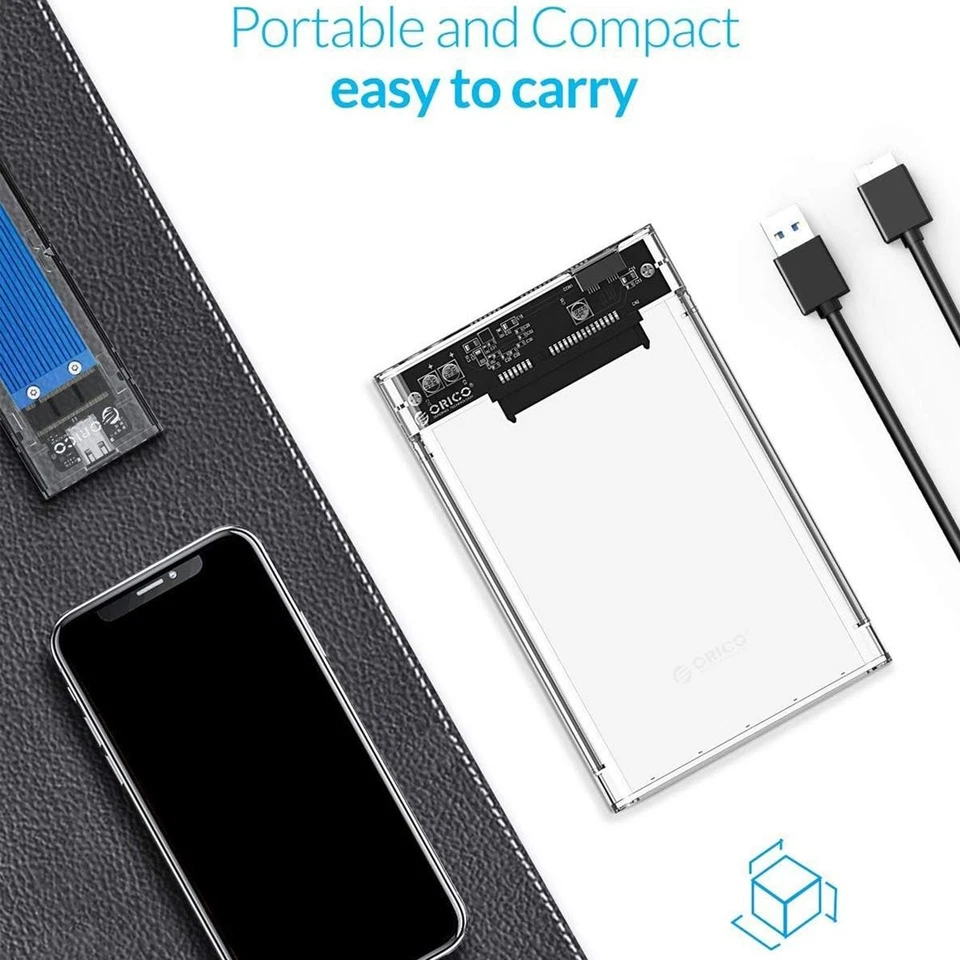 Caddy Enclosure SSD HDD 2,5 " Disc Adapter Box USB 3.0 External Portable - Image 3 of 4