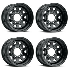 Set 4 15 Vision 84 Steel D Window Gloss Black 15x8 Wheels 5x4.5 5x114.3 6mm R