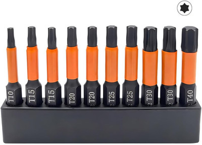 10 Pieces Torx Bit Set, S2 Steel Impact Grade Star Bits Set, Torx Head Drill Bit