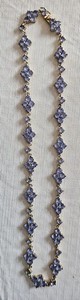 Sterling Silver (925) Gold Tone Necklace/Chain with Blue Crystals