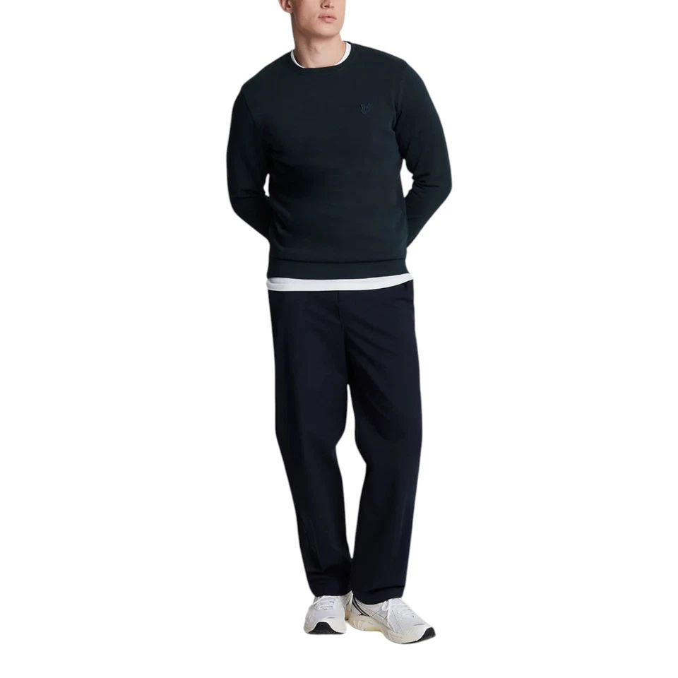 Lyle & Scott ML2255TON Tonal Eagle Mens Crew Neck Knitted Jumper Sweatshirt Top - Image 4 of 4