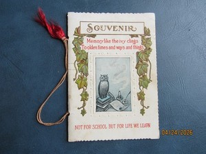 "Old" Souvenir School Booklet - Huff School / Huff Township-Spencer Co., Indiana
