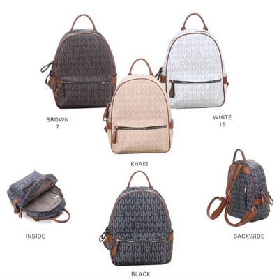 DAMEN RUCKSACK All Over Print SHOPPER Schultertasche Leder Optik Cityrucksack 