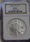 2004 US Silver Eagle $1 NGC MS69 Brown Label
