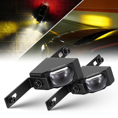 AUXBEAM Mini Slim 3000K Yellow Bi-Led Projector Lens Car Grille Lights w Bracket