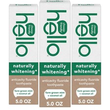 Hello Naturally Whitening Anticavity Fluoride Toothpaste 5 Oz Tube Natural