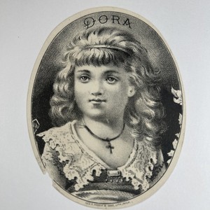 1880s-90s Cigar Box Label Sample "DORA"-Geo. S. Harris & Sons-Philadelphia