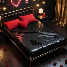 Black Vinyl Queen Mattress Protector Waterproof for Essential Oil Massage
