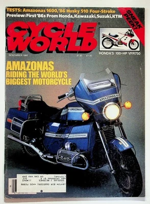 Cycle World Magazine Nov 1985 Vol 24 #11 Amazonas Honda Moto Guzzi CBS - Image 1 of 2