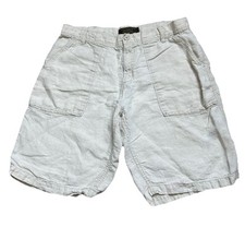Old Navy Linen Shorts Men 36 Beige Lightweight Flat Front Y2K Resort Wear Casual