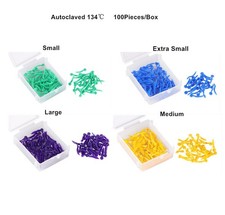 100Pcs/Box Dental Plastic Wedge With Holes Disposable Wave Poly-Wedge XS S M L