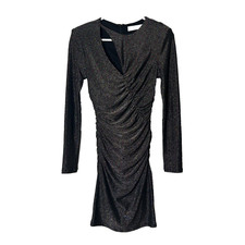ASTR the label akira oilslick glitter cutout bodycon long sleeve dress XS ruched