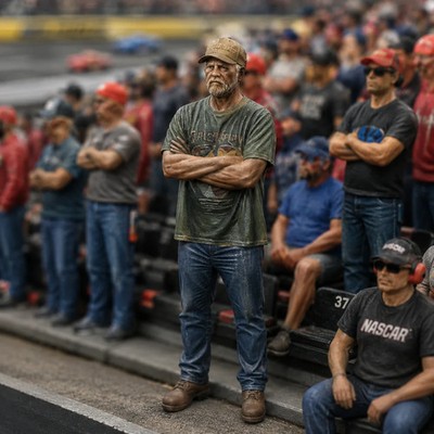 The Trackside Veteran | Grey Resin Slot Car Diorama Figur