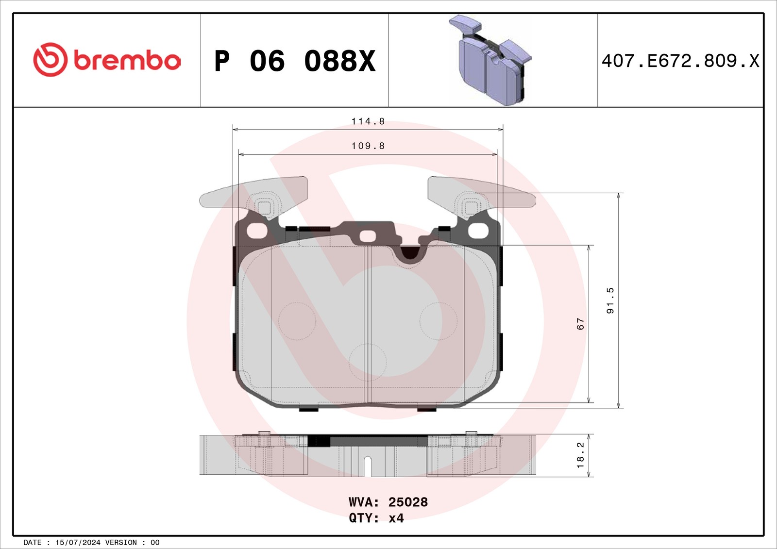 Front Brake Pad Set Fits BMW 1 Series 2 Series 3 Series 4 Series BREMBO - Image 66