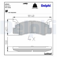 Delphi Bremsbelagsatz, Scheibenbremse LP521 FüR Daihatsu Mazda