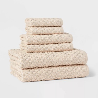 6pc Performance Plus Textured Dot Bath Towel Set