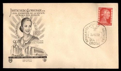 Mayfairstamps Argentina FDC 1952 Eva Peron First Day Cover aax_46541