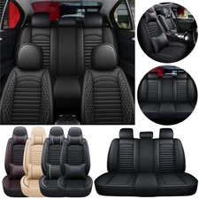 For Nissan Car Seat Covers Leather Front Rear Pad Back Chair Cushion Mat 2/5 Sit