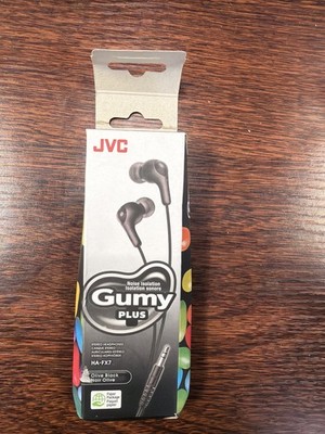 JVC HA-FX7M Gumy Plus Noise Isolation Headphones Remote Microphone Olive Black