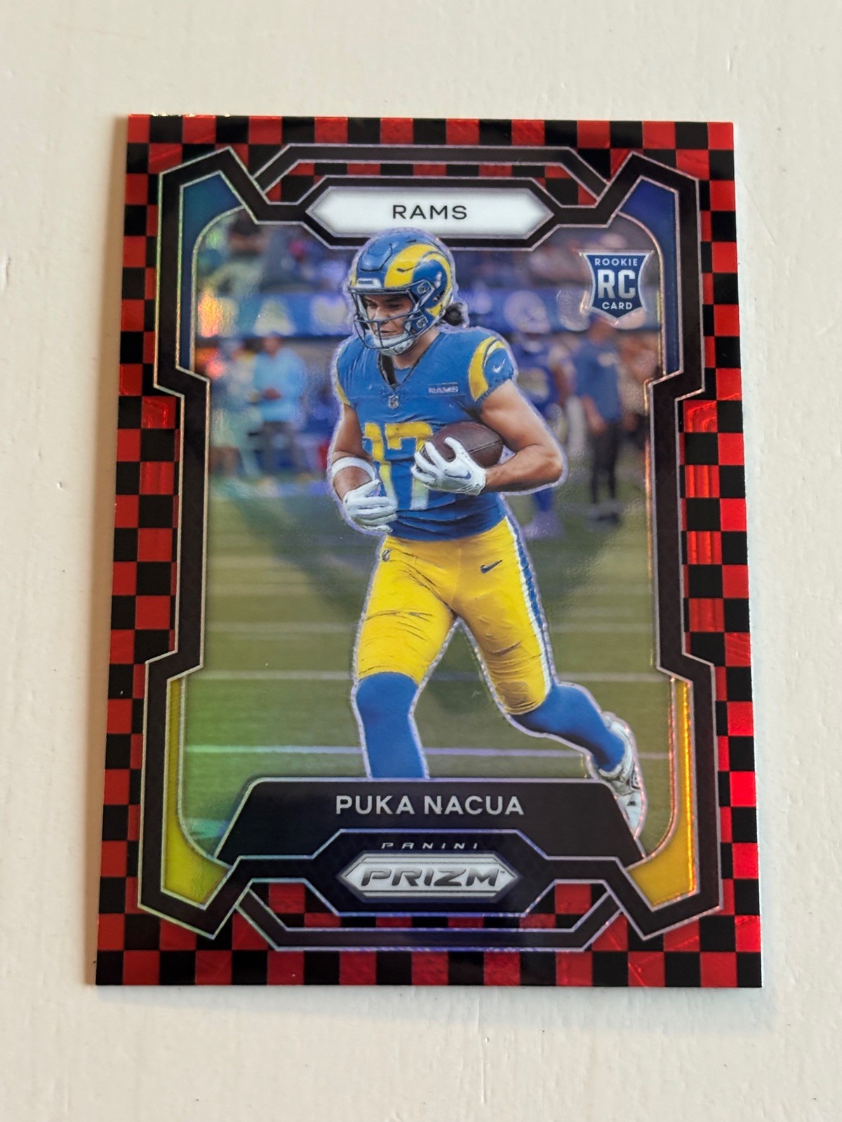 2023 Prizm Puka Nacua Black & Red Checkerboard RC #357 Case Hit! SSP🔥🔥🔥WR1🔥