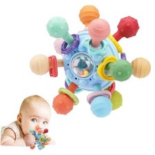 Baby Montessori Sensory Toys for 0-6 6-12 Months, Baby Teether Teething Blue