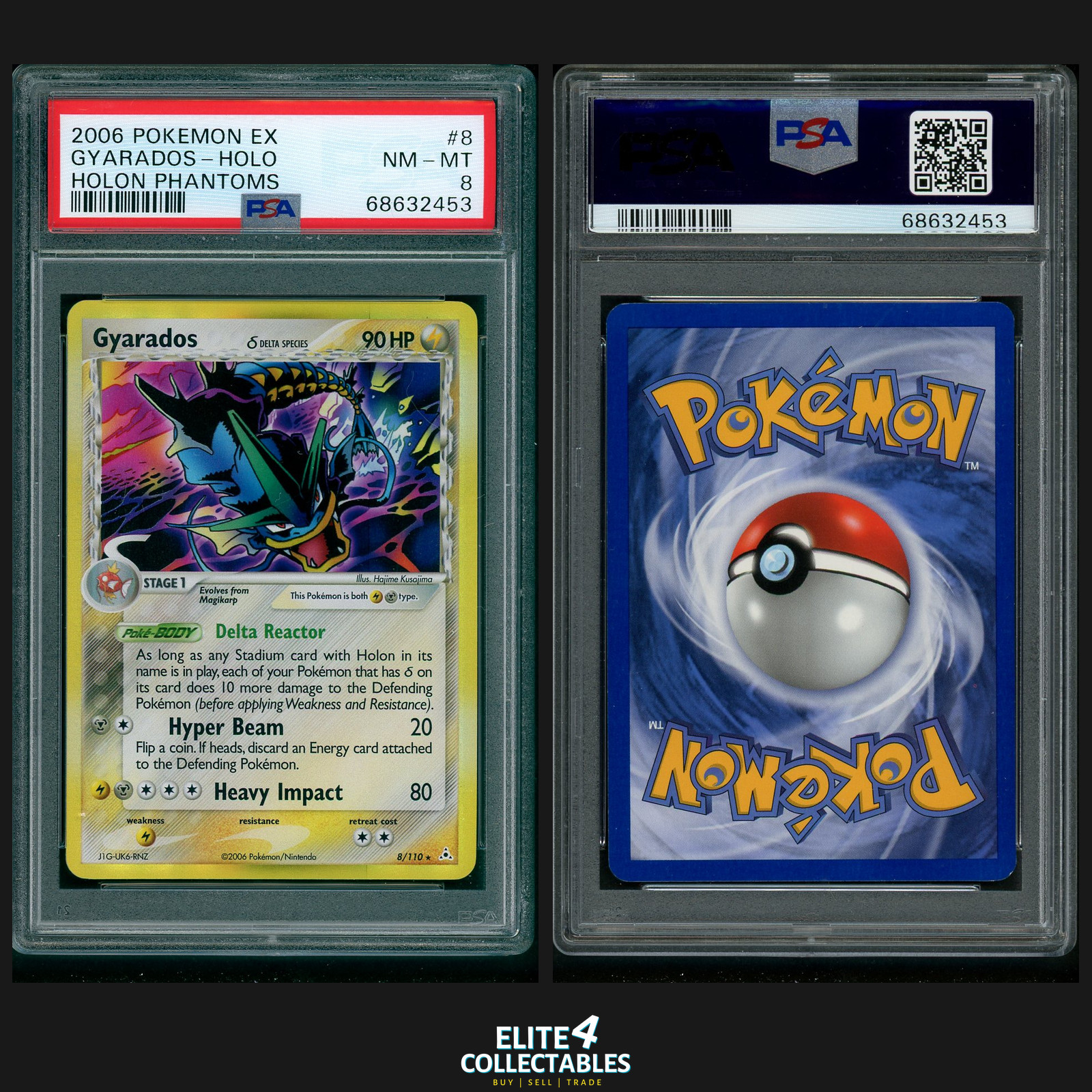 Gyarados δ 8/110 Holo - PSA 8 (Holon Phantom)
