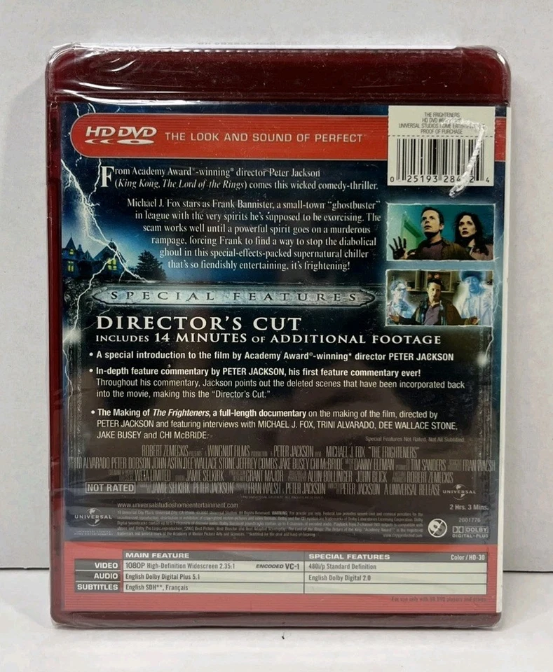 The Frighteners (HD-DVD, 2007) Peter Jackson’s Cut - Michael J. Fox - New/Sealed - Image 2 of 4