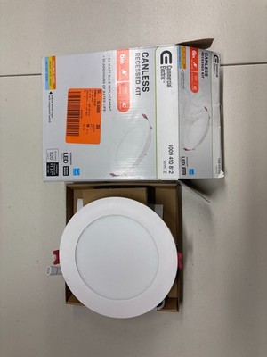 Commercial Electric 6'' Canless Recessed LED Light 3000K White 820 Lumens New