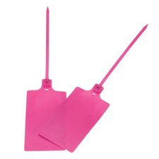 Plastic Seals Shipping Tags, for Plastic Tie Mark 2.3x3.9 Inch Pink 100Packs