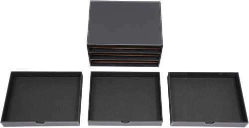 Schwarz Home Office Desktop Schreibtisch-Schubladenbox PU-Leder-Schubladenbox - Afbeelding 7 van 9